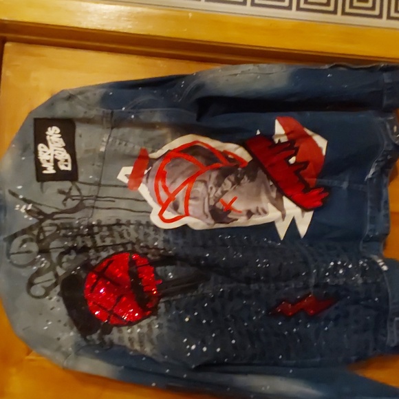 PREOWNED SMOKE RISE DENIM BLING DESIGN JACKET SIZE 3XL.. - Picture 5 of 7